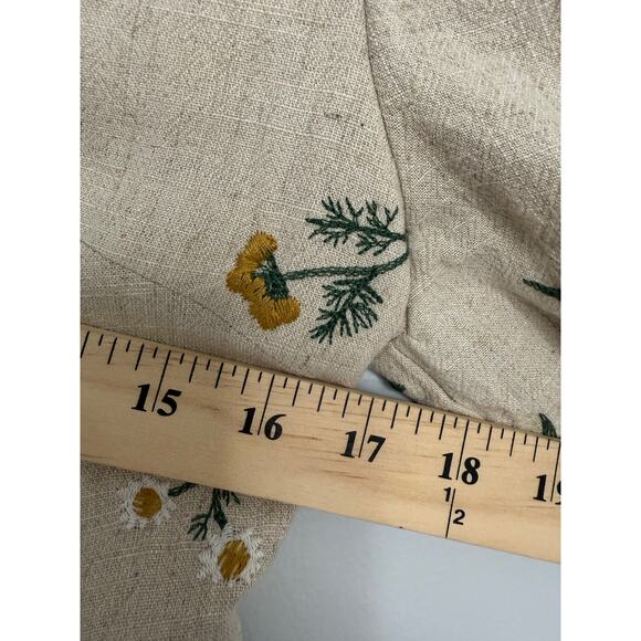 Kourt Casual Flax Linen Blend Breezy Sunflower Bubble Wheat Dress Medium - Picture 6 of 7